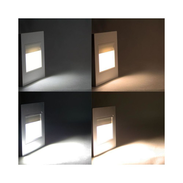 1,5W Utomhus LED Svart Infälld Vägglampa Trappbelysning Induktionslampa F