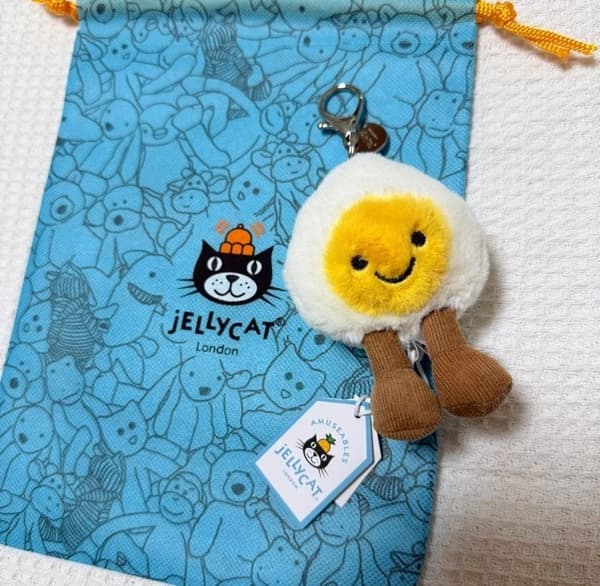 Jellycat Amuseables Boiled Egg Keychain – Soft Plush Bag Charm Toy Gift