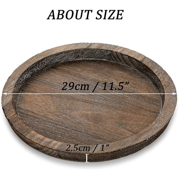 [RM] Rustic Wood Tray Candle Holder - Small Decorative Plate