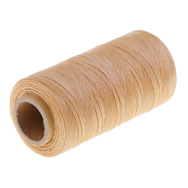 0,8 mm Rund Vaxad Polyester Sytråd Spole Beige DIY Smyckestillverkning