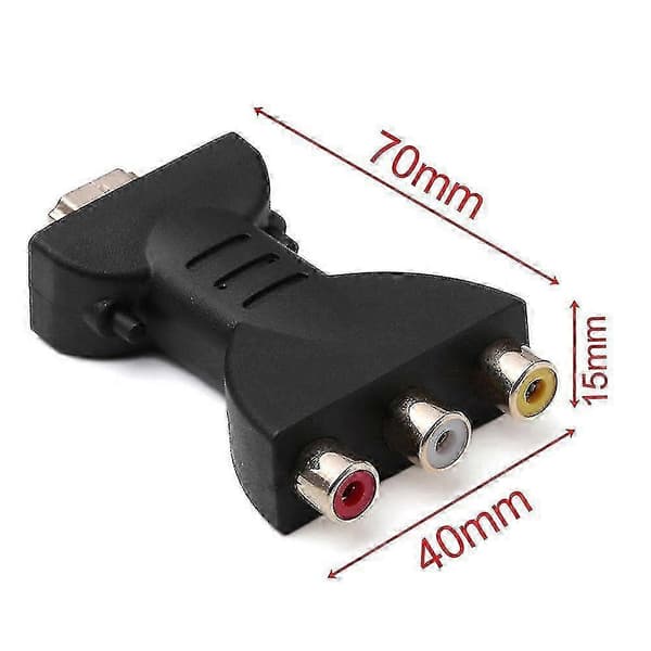 HDMI til komposit video lydkonverter til TV-projektor og skærm Black