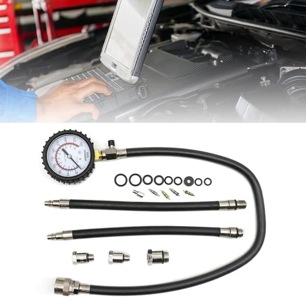 [RM]Cylinder Compression Tester with Adapters Flexible Hose for Gasoline Engines