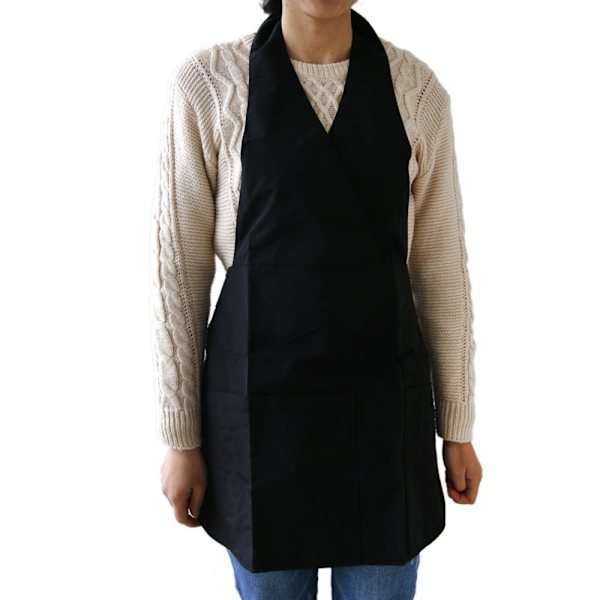 86cm Frisör Klippkappa Salong Stylist Skönhet Förkläde Hårklippningsduk Svart 2x