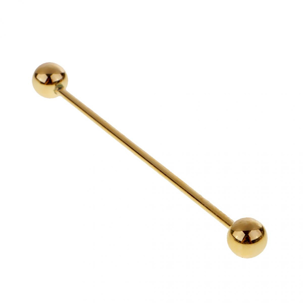 Lättviktsväst Rund Hantel Krage Slips Nål Stängning Bar Slips Nål Guld