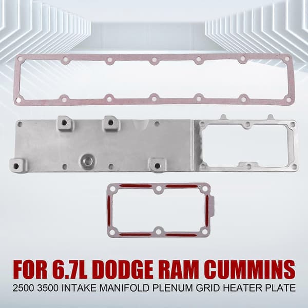 Indsugningsmanifold Plenum Gittervarmeplade til 6.7L Dodge RAM Cummins 2500 3500 2008-2024