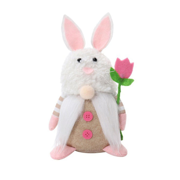 Söt Påskhare Plysch Prydnad Skapa Glad Påskstämning För Bord Hem Festlig Dekor Flower Rabbit