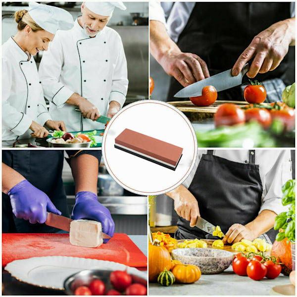 [RM] Whetstone / Sharpening Stone Knife Sharpener with Holder and Sharpening Guide Red Röd Grit 1000/6000