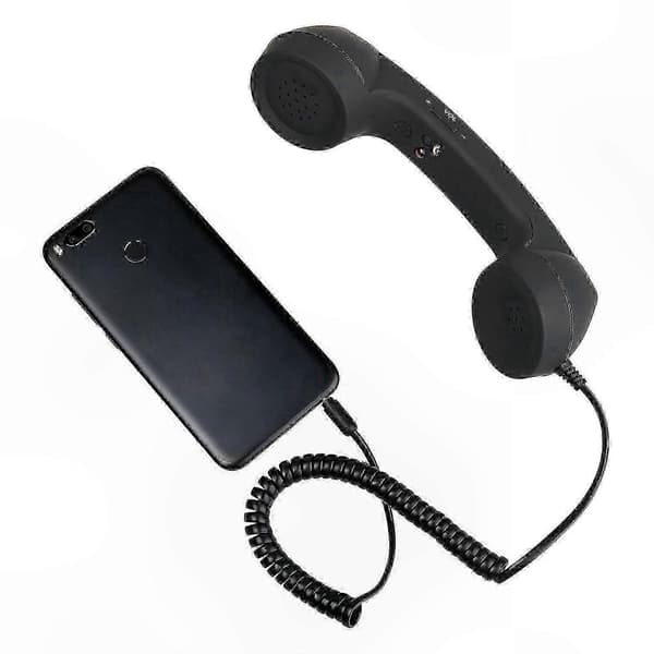 Klassisk retro telefonrør med mikrofon til smartphones, 3,5 mm jack-kompatibilitet