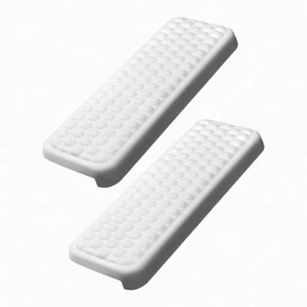 Skrivebordsalbuepude L-formet armlæn skrivebordskantpude behagelig hukommelsesskum White PU 2Pcs