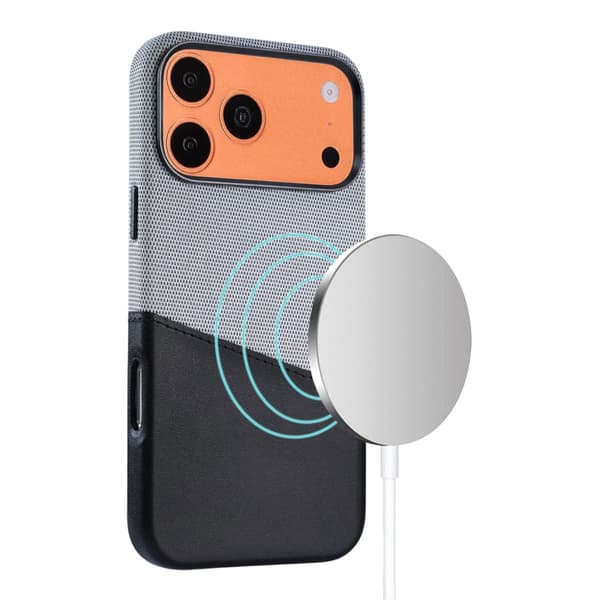 Magnetisk Mobilcover med Læder Kortholder til iPhone 17 Pro og 18 Pro - Sort PU Leather
