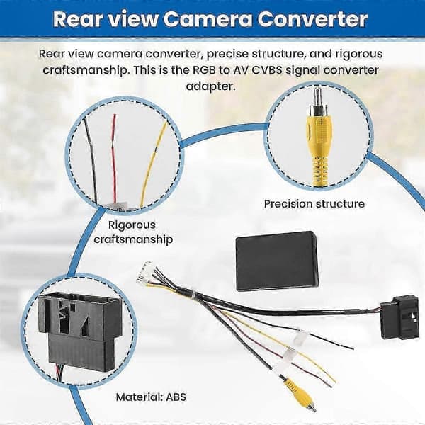 RCA AV CVBS Signal Konverter Adapter til Bakkamera Systemer black