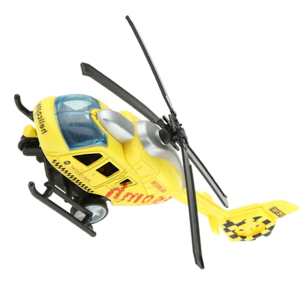 1:43 Skala Helikopter Diecast Modell Leksak Dra Tillbaka Leksak för Barn Pojkar Gul