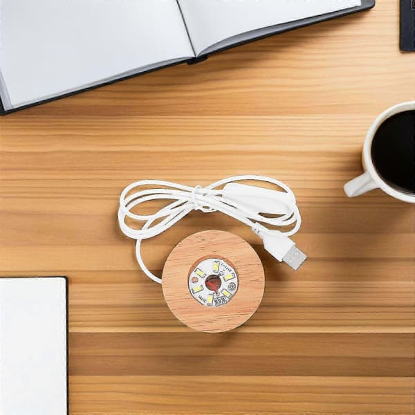 [RM]2026 Egnet Krystallkuleholder Tre LED-belyst Base med USB-lading 3 stk. sett