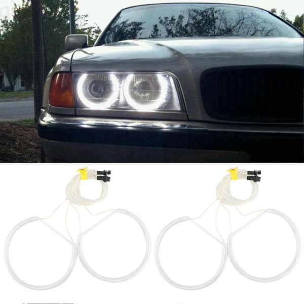 4kpl/setti CCFL LED auton ajovalojen Angel Eyes -lamppusarja, sopii malleihin E36 E38 E39 E46