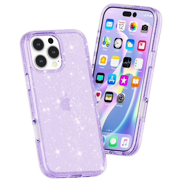 iPhone 16 Pro Kuori Glitteri Violetti 40