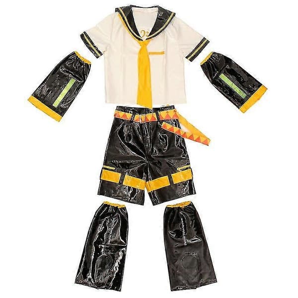 Cosplay Rin Len PU-uniformer outfits cosplay-kostym peruk hög kvalitet Rin wig One Size