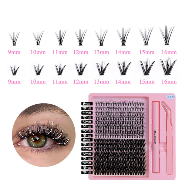 Mixed Eyelashes 20 pairs + 50 Clusters 59
