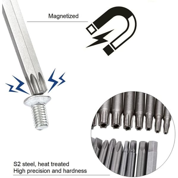 [RM]Long bits, magnetic bits 20 pieces 100mm series, T8-T40 Torx bit, H2-H6 Hex bit, PH1 PH2, PZ2, slotted bit, 1/4 inch hex
