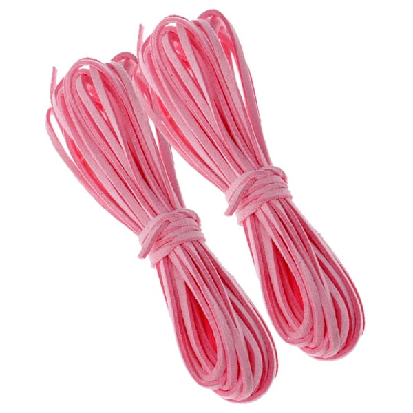 2 st 5m PU läder snöre för halsband armband DIY tillbehör rosa