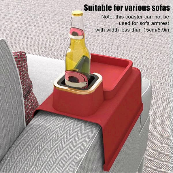 [RM] Koppholder til sofa, sølefri silikon koppholder til sofa, rød