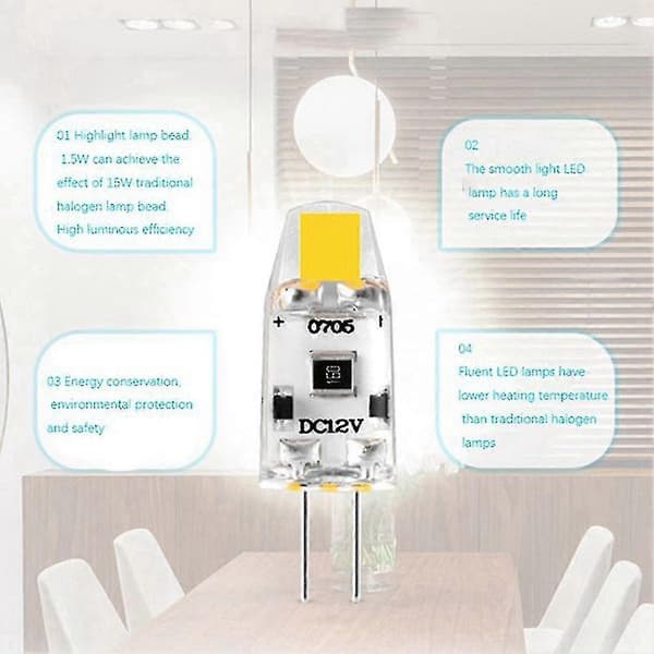 [RM]12 pcs G4 LED Bulb 12V DC Dimmable Cob LED G4 Lamp 2W 360 Degree Beam Angle to Replace 15W Halogen Bulb -1