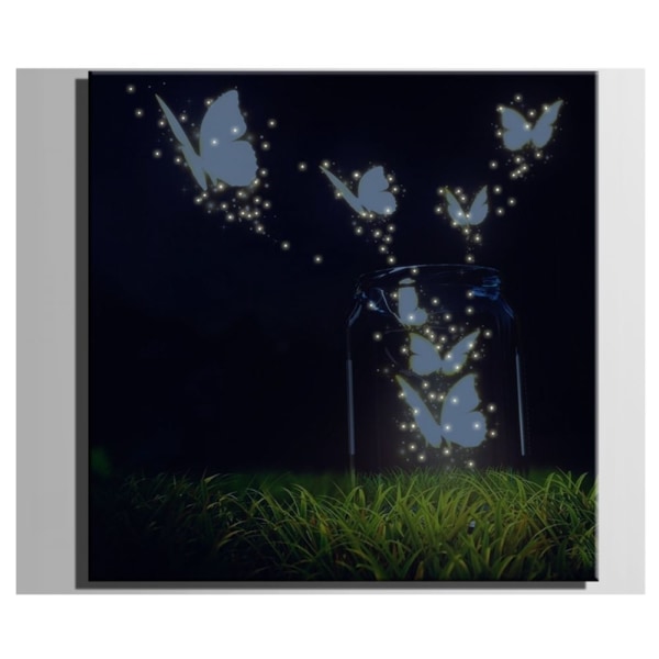 Inramad träinramad print belysningsbild fjärilar heminredning