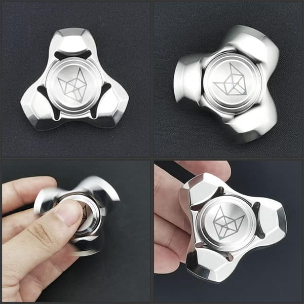 [RM]1,5' Tri Metal Spinner Fidget Toy Prime, R188 Rustfrit Stål