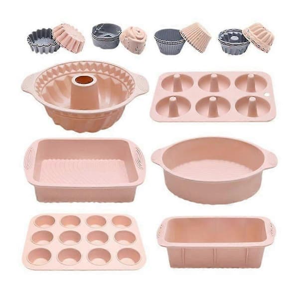 Silikone kagebageforme og bageforme Silikone muffinforme Kagebagesæt Lotusrod Pink