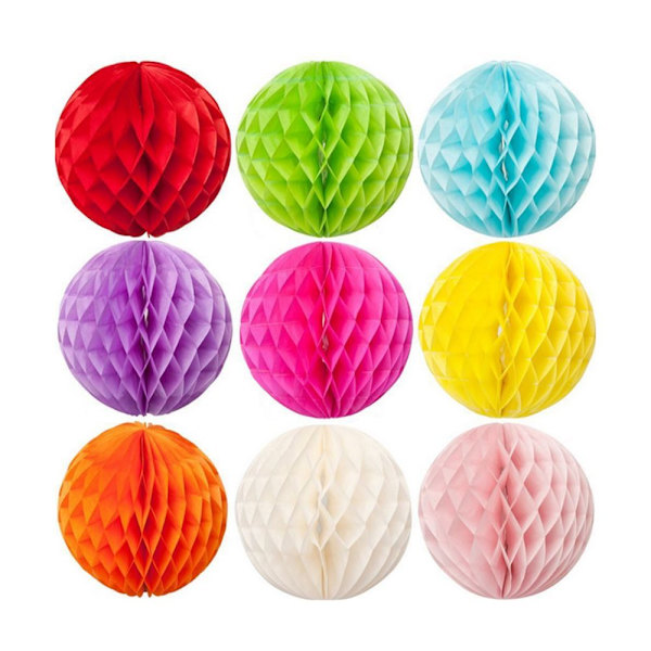 Honeycomb Pappersbollar Lyktor Blomma Bröllopsfest Ljus Lila Dekor 30 cm