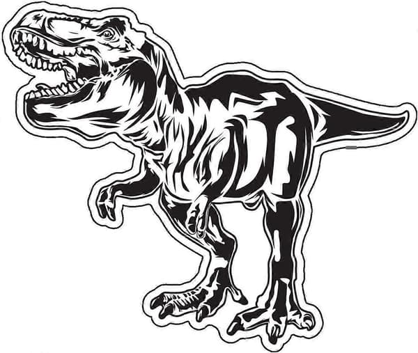 T-Rex-dekal - Dinosaur-støtfangerklistremerke - Perfekt for bærbare datamaskiner, kopper, vinduer, biler, lastebiler, vegger
