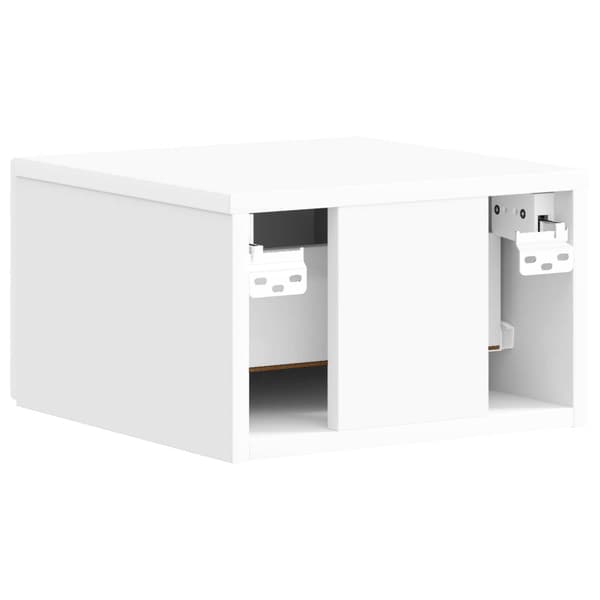 Wall-mounted Bedside Table with Drawer White High Gloss 33 x 34.5 x 20 cm