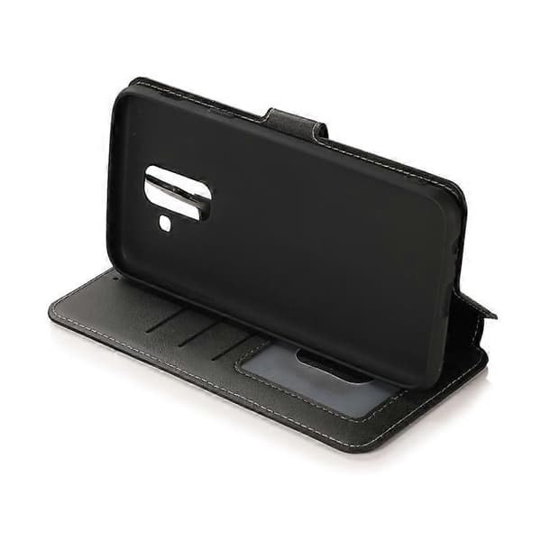 Støtsikkert PU + TPU-skinn-deksel for Samsung Galaxy A6+ Black