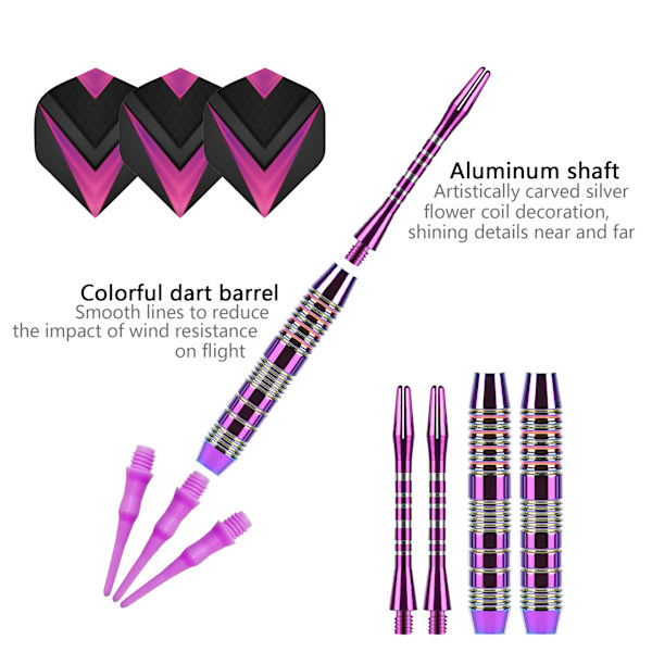 GOODARTS Mjuka Dartpilar Set Färgglada Dartpilar Nål med Skydd purple
