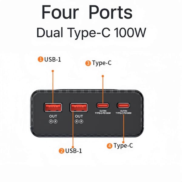 2X Vinterforbedret PD100W Power Bank Shell, 6x21700 Batteri DIY Kabinet, PPS/PD3.0/QC3.0 til Bærbar Telefon