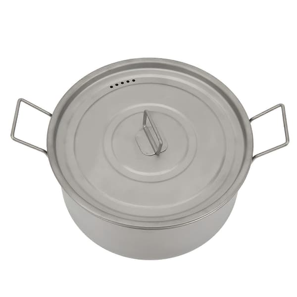 [RM]2024 Titanium Saucepan Foldable Handle Ultralight Eco-Friendly Rounded Edge Multifunctional Camping Pot for Eggs Noodles Cooking