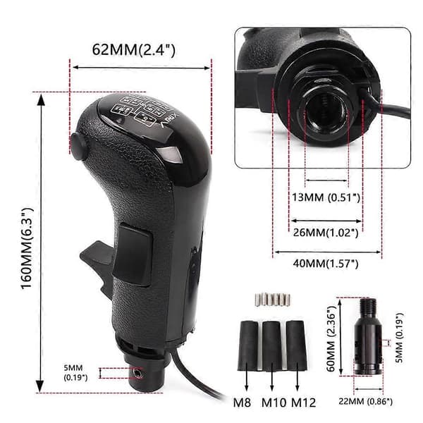 PC USB High Low Gear Simulator Shifter Knob til Logitech G923 G29 G27 G25 TH8A USB Gearskifteknop til ATS ETS2 HB043 Black