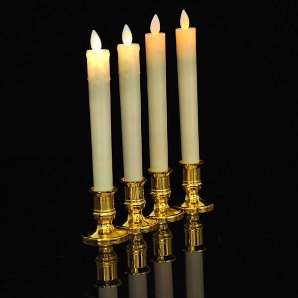 2 st varma LED-ljus romantisk sväng äkta flammor ljus hem bröllop silver b