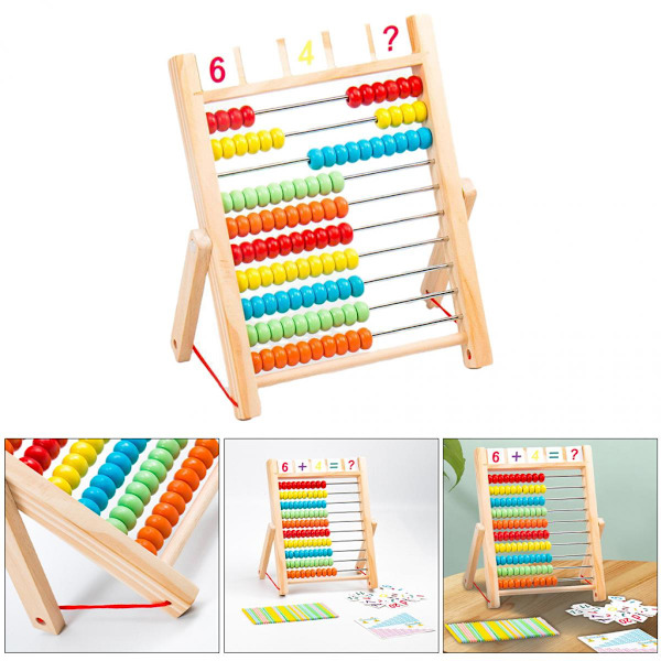 Träkulram Räkneverktyg Pedagogisk Montessori Leksak Småbarnspresenter för Barn 4-6 År