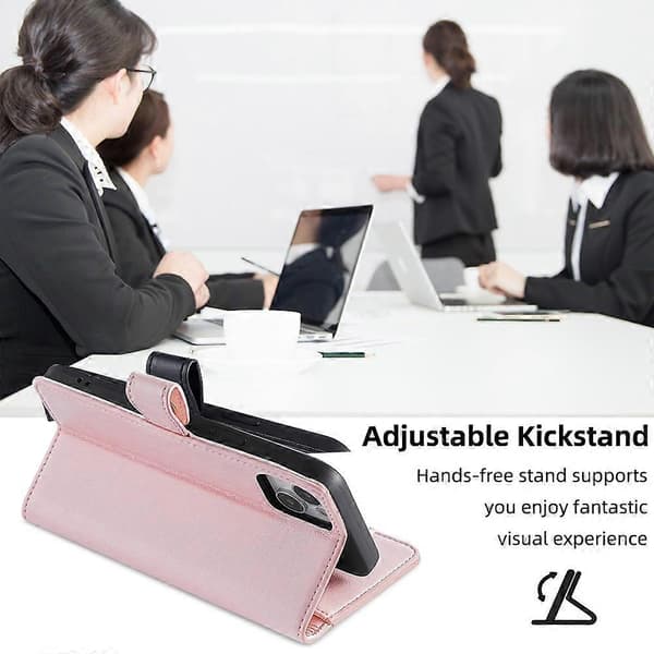 Mobilfodral med blixtlåsficka och handledsrem i läder för Samsung Galaxy A32 4G (EU-version) Pink Pink