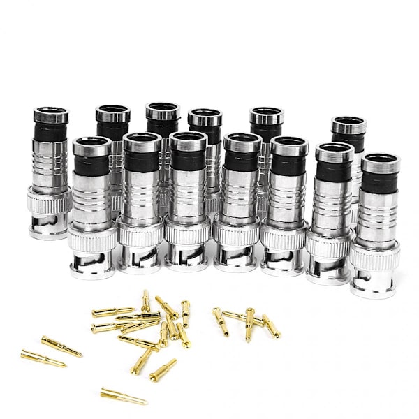 Parti 20st BNC Kompressionskontakt RG59/RG60 CCTV Koaxial Hane Adapter