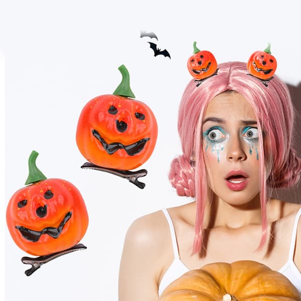 Halloween Hårklemmer Halloween Hårtilbehør Græskar Hårnåle Børn Voksen