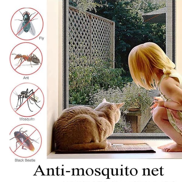 [RM]Vinduesnet, 120cm X 250cm Holdbart Glasfiber Fluetæt Net Til Vinduer Og Døre Insektnet Erstatning Fluetæt Net Grey