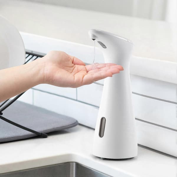 Xh Automatisk såpedispenser, berøringsfri såpedispenser, med automatisk infrarød sensor såpedispenser, Ipx6 vanntett White