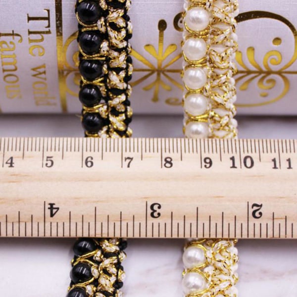 gård 15 mm pärlspetsband för gör-det-själv kläder dekoration hantverksmaterial beige