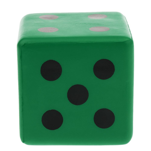 Svamp, tärning, skum, prick, tärning, lek, tärning, för, matte, undervisning, ventil, leksak, grön