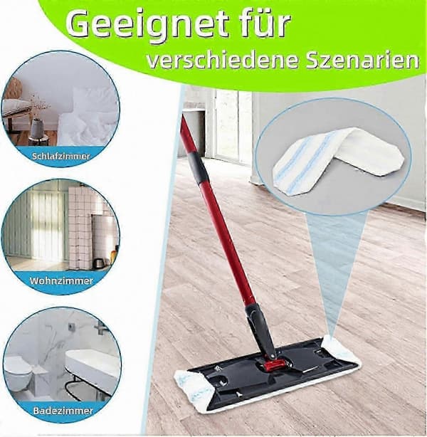 Sæt med 4 vaskbare mikrofiber moppepuder kompatible med hårde gulve, passer til H2Pro Vileda OCedar-systemer