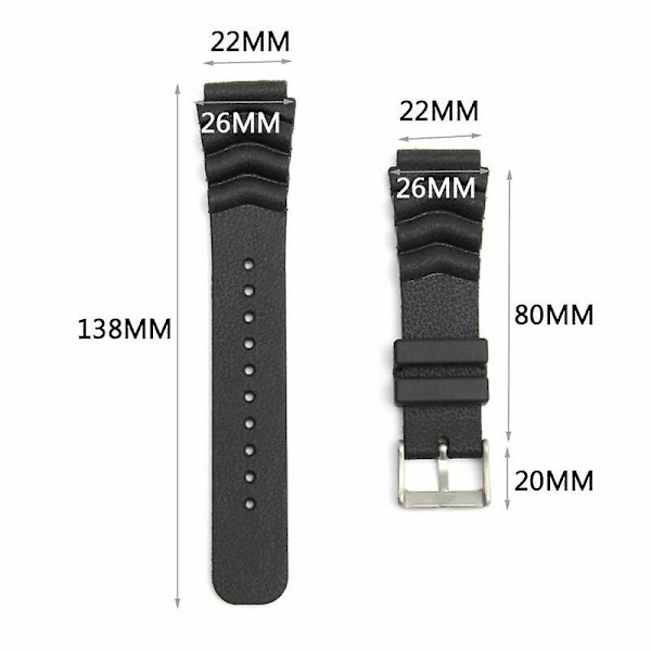 22MM Black Rubber Watch Strap/Replacement Strap For SEIKO DIVER'S Watch[RM]