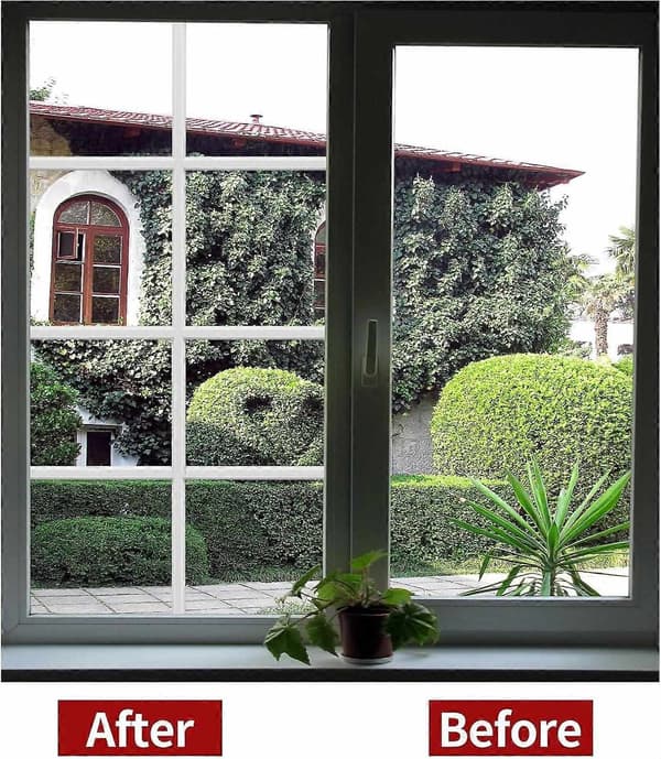 [RM] 5 Rolls Total 10 Meters Window Grille Inserts Grid Kit Self-Adhesive Peel and Stick - Perfect