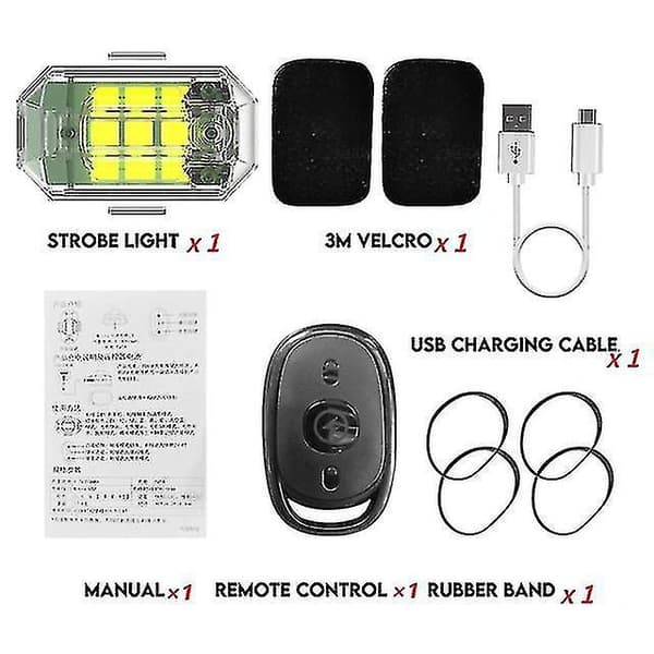 [RM]7färger Fjärrkontroll Flygplan Led Stroboskopljus Lång Batteritid Trådlös Vattentät för Motorcykel 1Light and 1Control