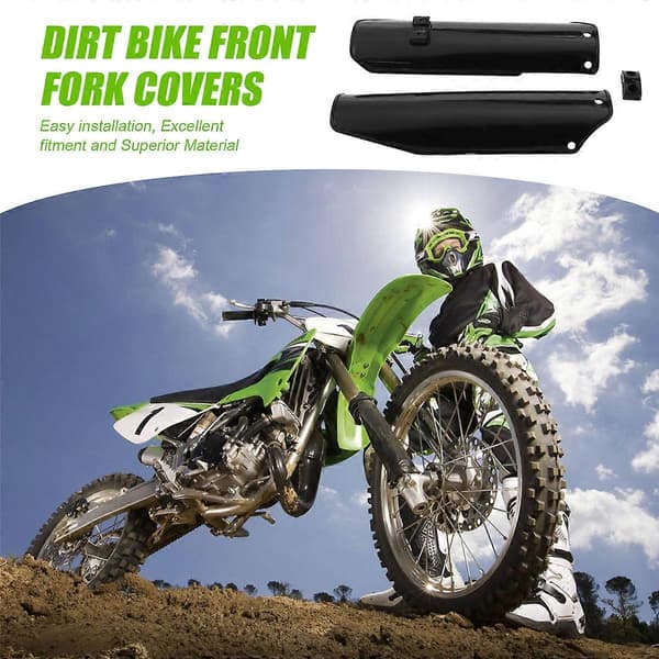 1 Pair Pit Dirt Bike Front Fork Shock Absorber Guard Fork Protector for 90Cc 125Cc 140Cc 160Cc Univ black
